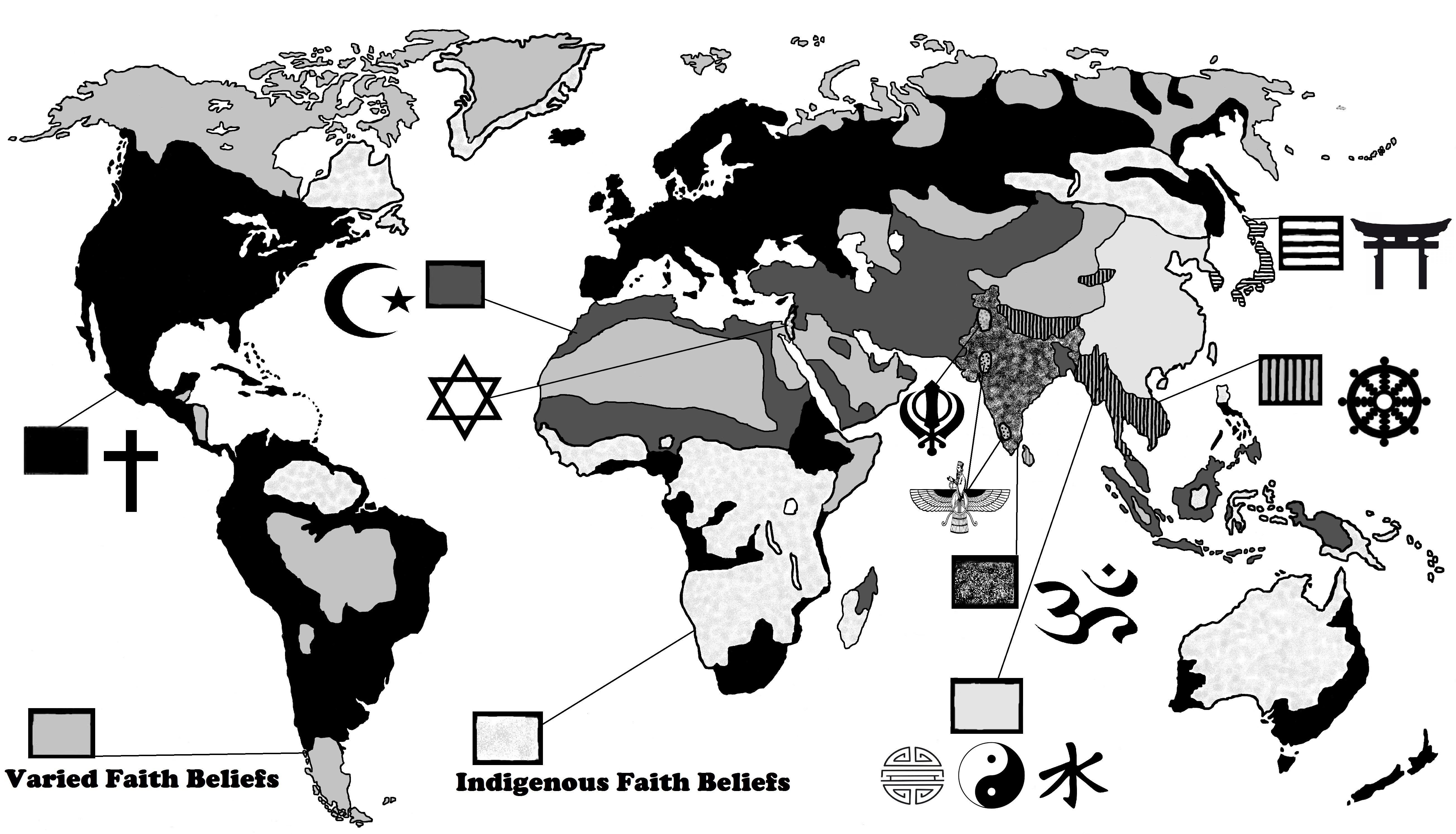 Religion Dispersal throughout the World Damien Marie AtHope